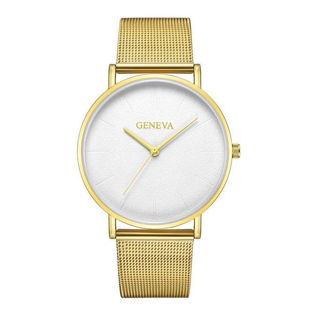 Hot Sale Ultra-thin Women's Watch 2019 Men's Watch Luxury Saat Rose Gold Mesh Stainless Steel Women's Watches Female Male Clock