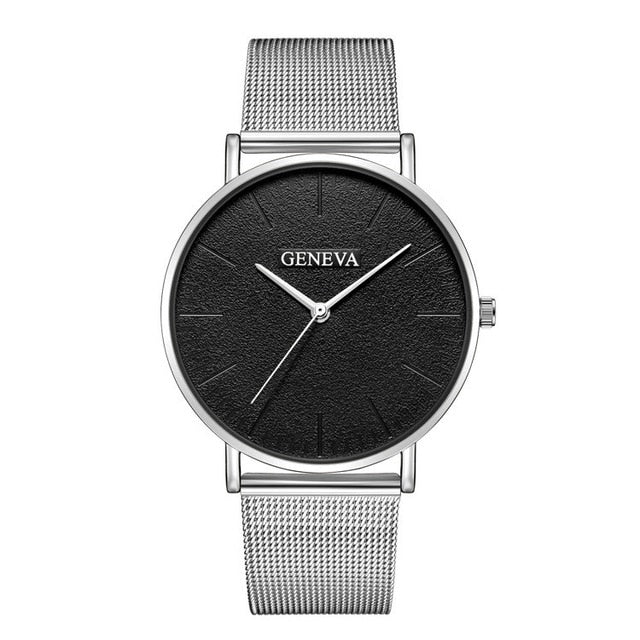 Hot Sale Ultra-thin Women's Watch 2019 Men's Watch Luxury Saat Rose Gold Mesh Stainless Steel Women's Watches Female Male Clock