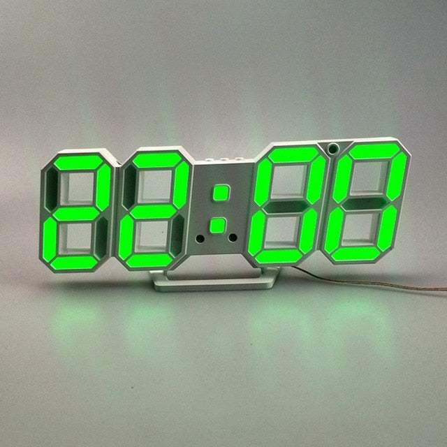 3D LED Wall Clock Modern Digital Alarm Clocks Display Home Kitchen Office Table Desk Night Wall Watch 24 Or 12 Hour Display