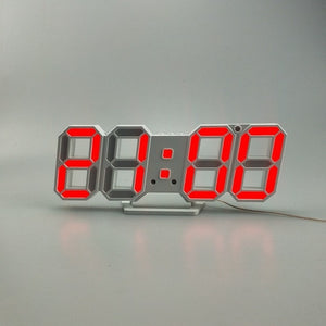 3D LED Wall Clock Modern Digital Alarm Clocks Display Home Kitchen Office Table Desk Night Wall Watch 24 Or 12 Hour Display