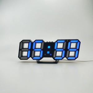 3D LED Wall Clock Modern Digital Alarm Clocks Display Home Kitchen Office Table Desk Night Wall Watch 24 Or 12 Hour Display