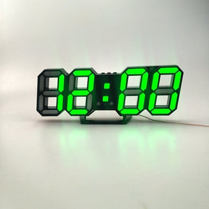 3D LED Wall Clock Modern Digital Alarm Clocks Display Home Kitchen Office Table Desk Night Wall Watch 24 Or 12 Hour Display