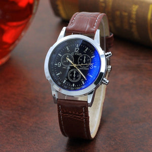 Fashion Faux Leather Mens Men's Watch Leather Military Casual Luxury Brand Quartz Wristwatches Stainless Business reloj hombre