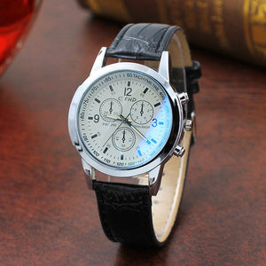 Fashion Faux Leather Mens Men's Watch Leather Military Casual Luxury Brand Quartz Wristwatches Stainless Business reloj hombre