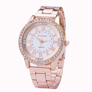 2018 Lovers watch Luxury Crystal Gold Watches Women's Men's Crystal Rhinestone Stainless Steel Analog Crystal Quartz Wrist Watch