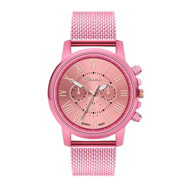 Hot Selling GENEVA Women's Casual Silicone Strap Quartz Watch Top Brand Girls Bracelet Clock WristWatch Women Relogio Feminino