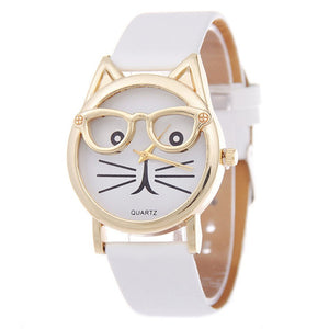 Cute Cat Women's Quartz Watches Kids Wristwatch Gifts Relogio Feminino Clock Women Ladies Dress Watches NewN