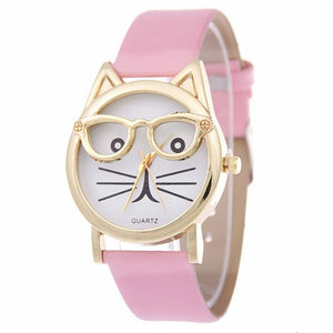 Cute Cat Women's Quartz Watches Kids Wristwatch Gifts Relogio Feminino Clock Women Ladies Dress Watches NewN