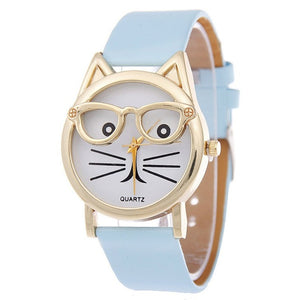 Cute Cat Women's Quartz Watches Kids Wristwatch Gifts Relogio Feminino Clock Women Ladies Dress Watches NewN