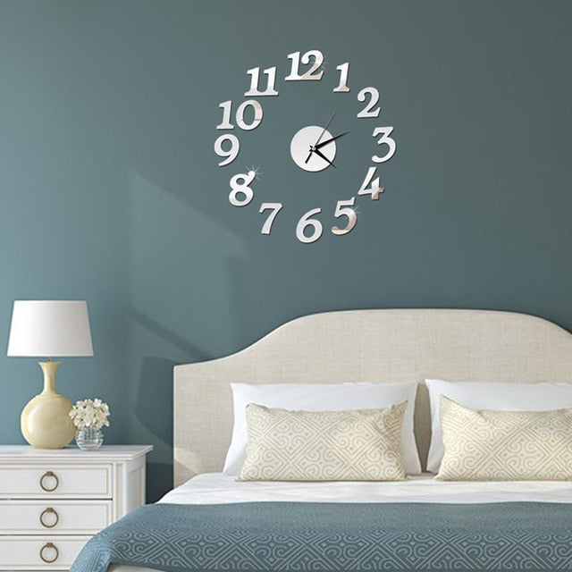 wall clock digital watch home clocks Living Room sticker home decor relojes adhesivos decorativos para paredes