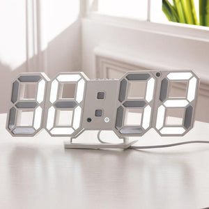 3D LED Wall Clock Modern Digital Alarm Clocks Display Home Kitchen Office Table Desk Night Wall Watch 24 Or 12 Hour Display