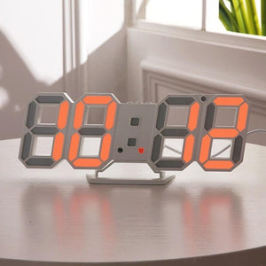 3D LED Wall Clock Modern Digital Alarm Clocks Display Home Kitchen Office Table Desk Night Wall Watch 24 Or 12 Hour Display