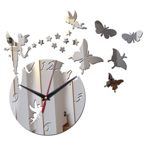 new arrival 2016 direct selling mirror sun Acrylic wall clocks 3d home decor diy crystal Quartz clock art watch free shipping