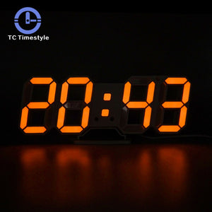 3D LED Wall Clock Modern Digital Alarm Clocks Display Home Kitchen Office Table Desk Night Wall Watch 24 Or 12 Hour Display