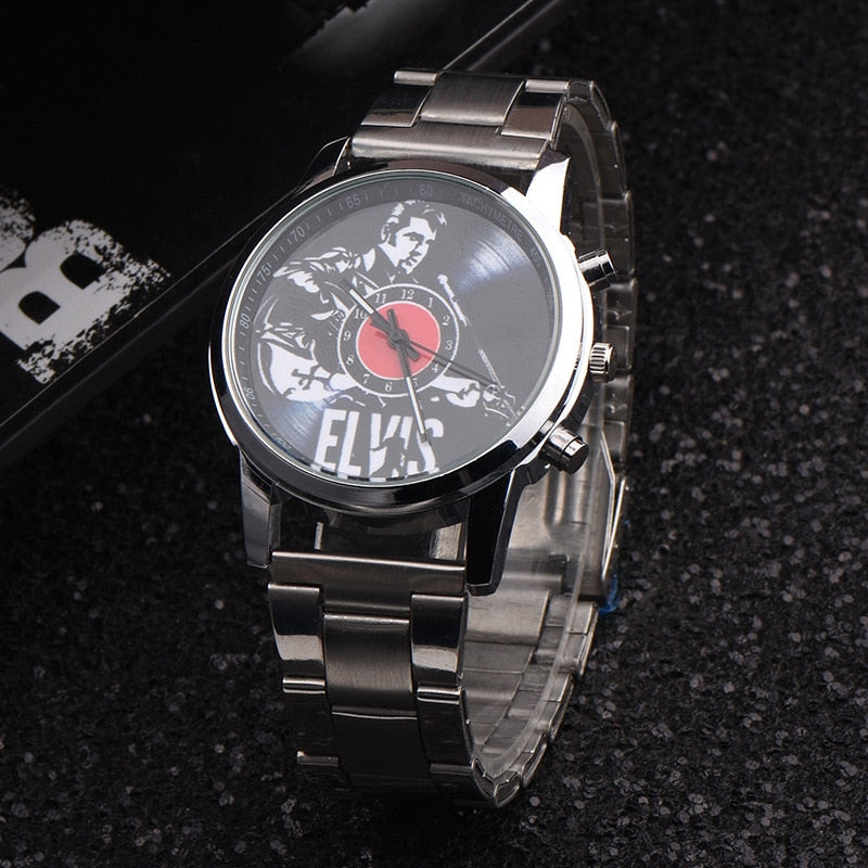 New fashion steel Elvis Presley watch Men's luxury quartz wristwatches promotion commemorate Elvis Presley relogio feminino