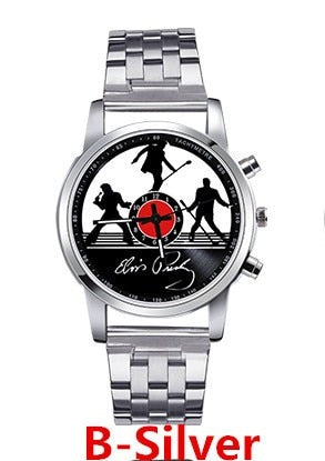 New fashion steel Elvis Presley watch Men's luxury quartz wristwatches promotion commemorate Elvis Presley relogio feminino