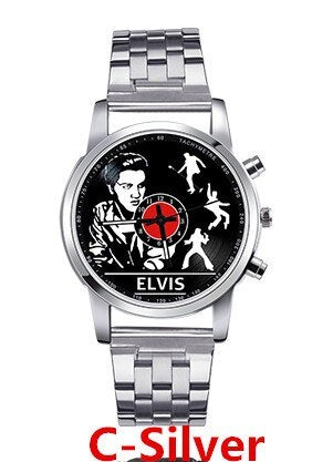 New fashion steel Elvis Presley watch Men's luxury quartz wristwatches promotion commemorate Elvis Presley relogio feminino