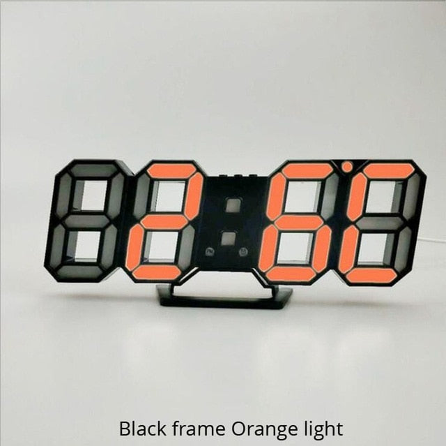 3D LED Wall Clock Modern Design Digital Table Clock Alarm Nightlight Saat reloj de pared Watch For Home Living Room Decoration