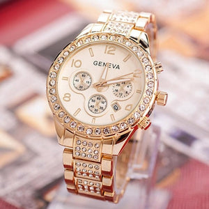 Luxury Women's Watches Rose Gold Watches Women Fashion Rhinestone Full Steel Ladies Metal Watch relogio feminino horloge dames