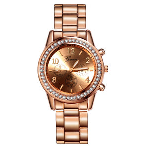 Geneva Luxury Women's Watches relogio feminino Fashion Metal Strap Watch Bracelet Quartz Ladies Women New Clock bayan kol saati