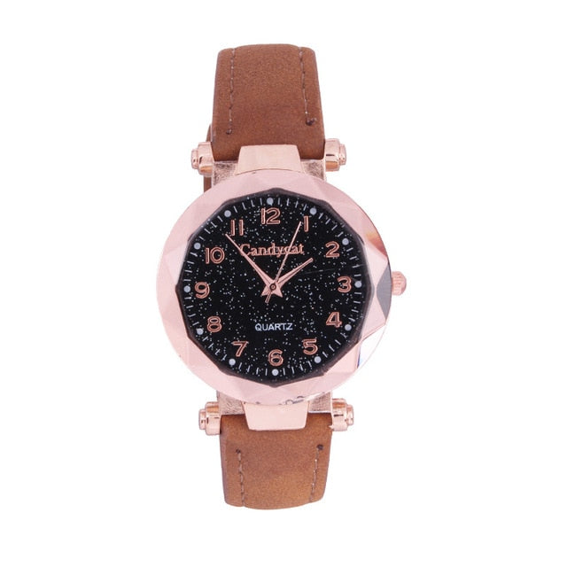 Luxury Women's Watches Fashion Starry Sky Ladies Women Watches Casual Leather Quartz Wrist Watch relogio feminino zegarek damski